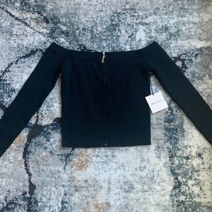 NWT Revolve Black Off the Shoulder Sweater